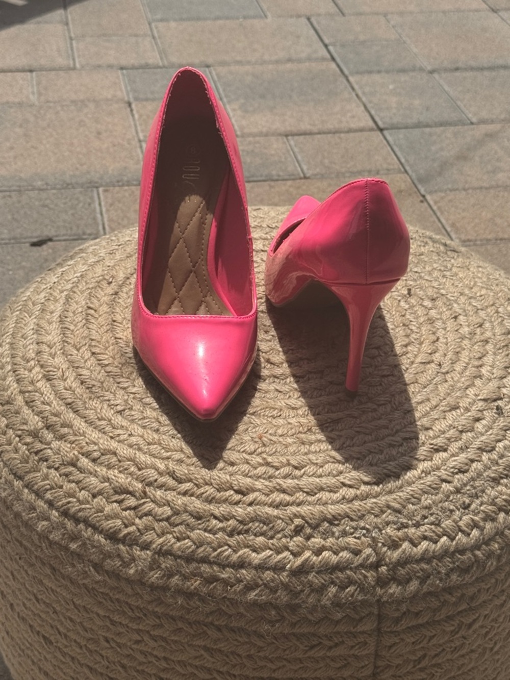 Women's Hot Pink Pointed-Toe High Heels